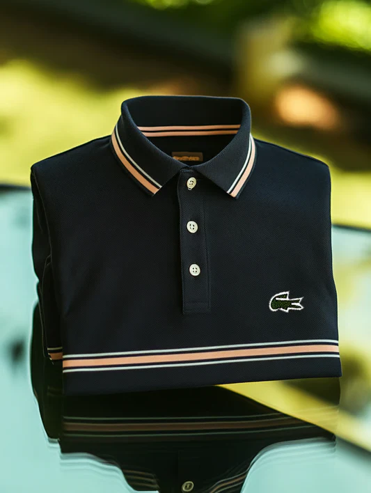 Vintlys Black Premium Stripe Polo Shirt for Men – Luxury Minimal Designer Casual Tee